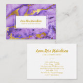 *~*金ゴールド深い紫大理石シック 名刺 (正面/裏面)