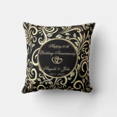 金ゴールド渦巻きハート50周年結婚を迎える クッション (裏面)