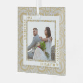 金ゴールド渦巻きフォトグレー ガラスオーナメント (正面左)