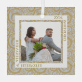 金ゴールド渦巻きフォトグレー ガラスオーナメント (裏面)