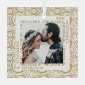 金ゴールド渦巻き写真 ガラスオーナメント (裏面)