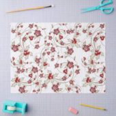 金ゴールド渦巻き旋回とブルゴーニュのホリーの白い組織Pa 薄葉紙 (クラフト)