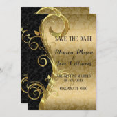 金ゴールド渦巻き旋回 セーブザデート (正面/裏面)