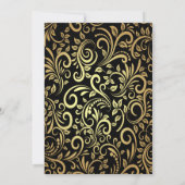 金ゴールド渦巻き旋回、バルーン、ハイヒール、ティアラ・キンチェニェラ 招待状 (裏面)