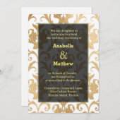 金ゴールド渦巻き 招待状 (正面/裏面)