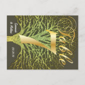 金ゴールド渦巻形のグリーンツリーテーブル番号7 ポストカード (裏面)