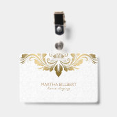 金ゴールド渦巻形のレース バッジ (Front with Clip)