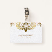 金ゴールド渦巻形のレース バッジ (正面クリップ)