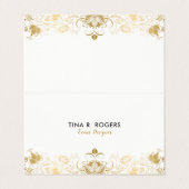 金ゴールド渦巻形のヴィンテージレースデザイン 名刺 (外部フラット)