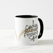 金ゴールド渦紙吹雪銀十字星 マグカップ (正面右)