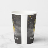 金ゴールド満月と星の上に赤ちゃんシャワー 紙コップ (右)