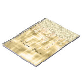 金ゴールド滴下エレガントグリッターモノグラム ノートブック (左側)