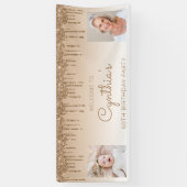 金ゴールド滴下グリッター2枚写真60誕生日 横断幕 (縦)