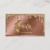 金ゴールド滴下美容師モダン金ゴールドタイポグラフィ 名刺 (正面)