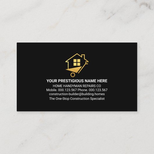 金ゴールド漏れ屋根ホーム修復 名刺 (裏面)