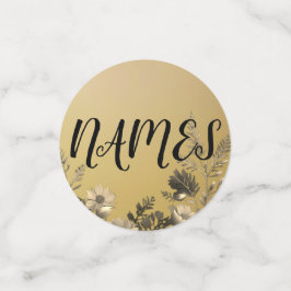 金ゴールド澄んとシンプルフローラデザイン結婚の コンフェッティ