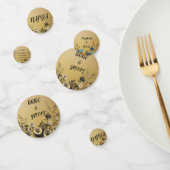 金ゴールド澄んとシンプルフローラデザイン結婚の コンフェッティ (グループ)