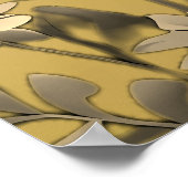 金ゴールド澄んとシンプルフローラデザイン結婚の ポスター (角)