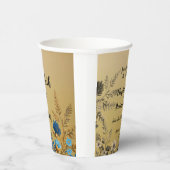 金ゴールド澄んとシンプルフローラデザイン結婚の 紙コップ (右)