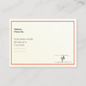 金ゴールド濃淡グラデーションおよびオレンジ – 赤のフォーム。強力なロゴ 名刺 (裏面)