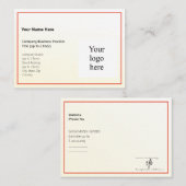 金ゴールド濃淡グラデーションおよびオレンジ – 赤のフォーム。強力なロゴ 名刺 (正面/裏面)