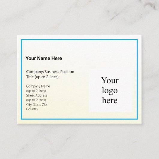 金ゴールド濃淡グラデーションとスカイブルーのロゴMighty 名刺 (正面)