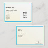 金ゴールド濃淡グラデーションとスカイブルーのロゴMighty 名刺 (正面/裏面)