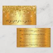 金ゴールド火花ギフト証明書メイクアップ美しいドリップVIP 予約カード (正面/裏面)