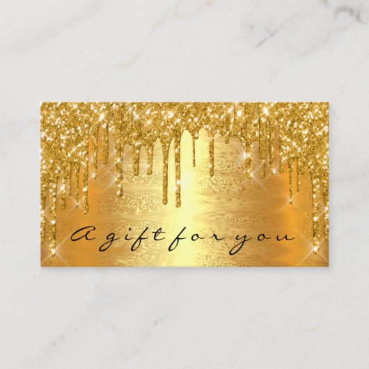 金ゴールド火花ギフト証明書メイクアップ美しい 予約カード (正面)