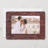 金ゴールド灯 | 1枚のエレガントフォトクリスマス シーズンカード (正面)