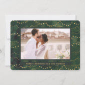 金ゴールド灯 | 1枚のエレガントフォトクリスマス シーズンカード (正面)