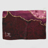 金ゴールド灰モノグラムの酸 ゴルフタオル (横)