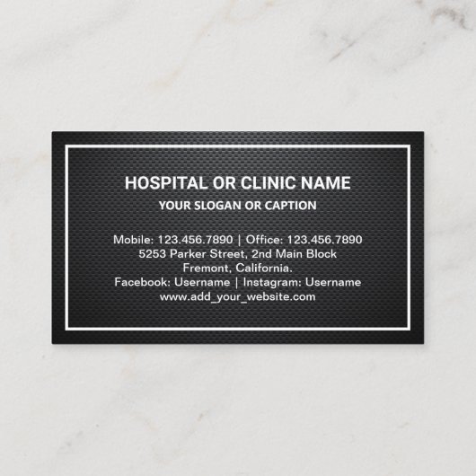 金ゴールド炭素繊維歯科診療所歯科 名刺 (裏面)