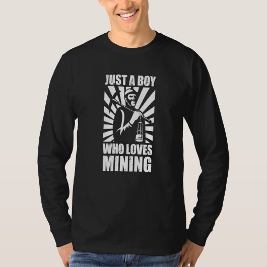金ゴールド炭鉱夫Cryptocurrency愛する少年 Tシャツ (正面)