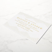 金ゴールド点々のあるデコ結婚ス 箔招待状 (回転した状態)