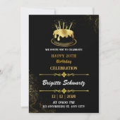 金ゴールド無地の誕生日の招待 招待状 (正面)