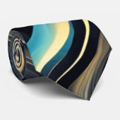 金ゴールド煙が黒に渦巻く ネクタイ (ロール)