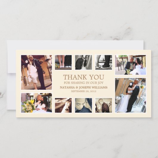 金ゴールド照合 | 結婚サンキューカード サンキューカード (正面)