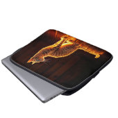 金ゴールド照明キャットライトとシャドーペットアート ラップトップスリーブ (正面下部)