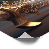 金ゴールド照明剣 ポスター (角)