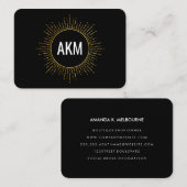 金ゴールド照明要素フェイク付きモノグラム 名刺 (正面/裏面)