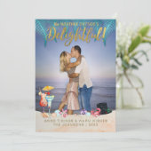 金ゴールド熱帯の休日のクリスマスinフロリダ写真 シーズンカード (スタンド正面)