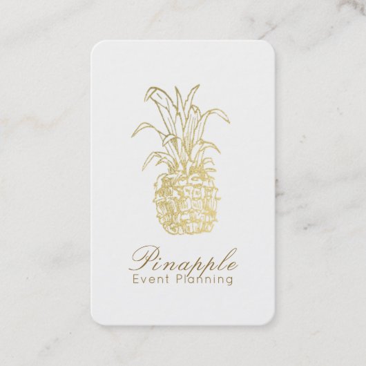 金ゴールド熱帯エレガントモダンヴィンテージパイナップル 名刺 (正面)
