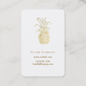 金ゴールド熱帯エレガントモダンヴィンテージパイナップル 名刺 (裏面)