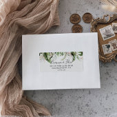 金ゴールド熱帯グリーンリーウェディングRSVP住所 シール