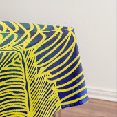 金ゴールド熱帯ジャングルグ葉リーン水色 テーブルクロス (インサイチュ)