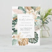 金ゴールド熱帯フローラブライダルシャワー 招待状 (スタンド正面)