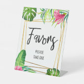 金ゴールド熱帯フローラ支援標識 台座サイン (正面)