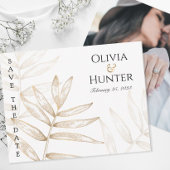 金ゴールド熱帯性のヤシの写真デイトカードを保存 案内状