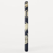 金ゴールド熱帯性パイナップルパターンブルーモノグラム Case-Mate iPhoneケース (裏面/右)